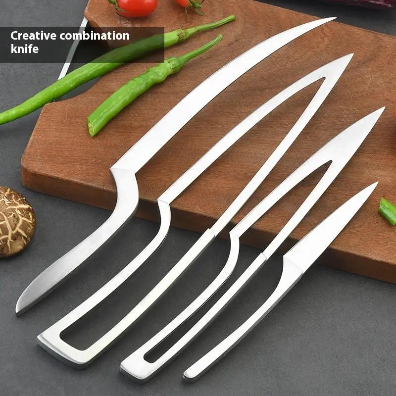 Creative Combination Kitchen Knife Kit Silver by China Dropship