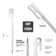 28cm Stainless Steel Camping Tent Stakes (Pack of 6) by Habicare
