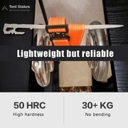 28cm Stainless Steel Camping Tent Stakes (Pack of 6) by Habicare