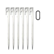28cm Stainless Steel Camping Tent Stakes (Pack of 6) by Habicare