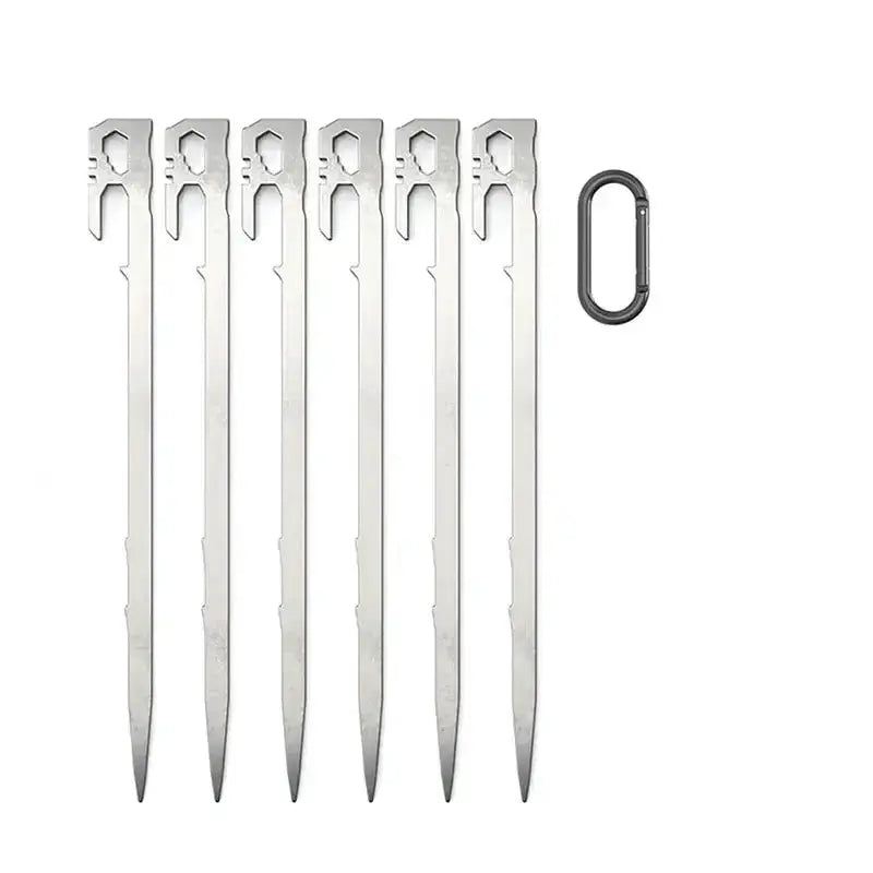 28cm Stainless Steel Camping Tent Stakes (Pack of 6) by Habicare