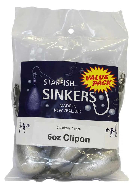 Starfish Clip-On Swivel Sinkers - Value Packs by NZ Diver