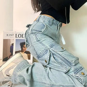 Women's High Street Multi-Pocket Cargo Jeans by Mead's Supply & Equipment Outfitters limited