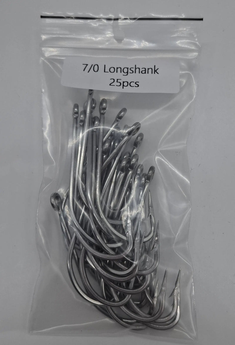 7/0 Long Shank Hooks pack of 25 - Meanfish by NZ Diver