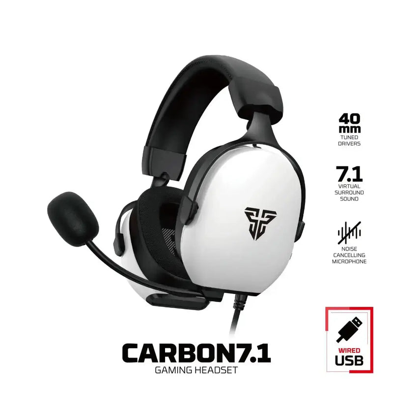 7.1 Wired Gaming Headset 40mm with Mic (available in Black & White) by Habicare