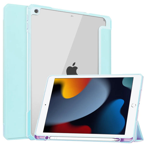 iPad 10.2 Case Cover Clear Back Pencil Holder Slot by salelink.co.nz