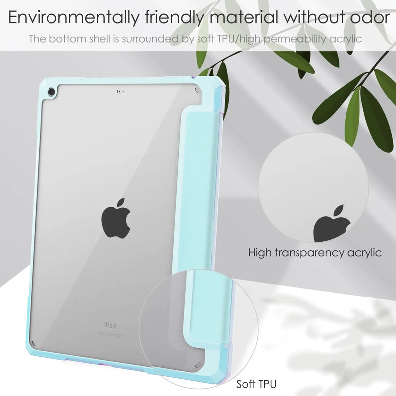 iPad 10.2 Case Cover Clear Back Pencil Holder Slot by salelink.co.nz