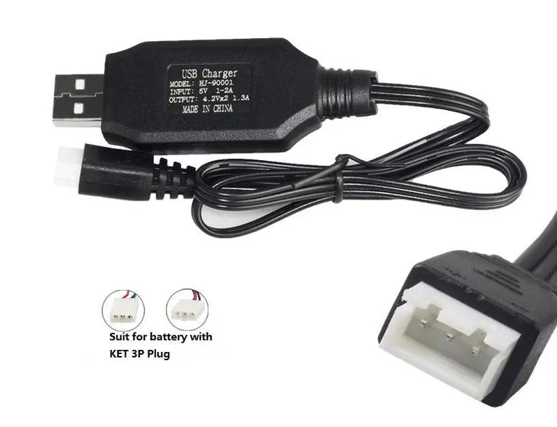 7.4V USB 3 pins Lithium Batteries Charging Cable for Car Drone or Helicopter by dealonline.co.nz