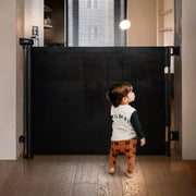Baby retractable safety gate Black by Kiwi Grab