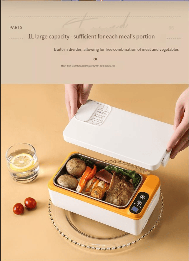 Mead's Supply & Equipment Outfitters limited Camp Cooking Electric Heated Lunch Box XL Cordless Self Heating Keep Warm Stainless Inner Electric Heated Lunch Box XL Keep Warm Stainless