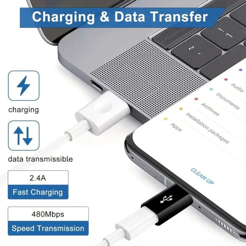 Micro USB to Type C Adapter (White) by 9eight5
