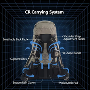 70L Waterproof Hiking Backpack - Large Capacity Outdoor Rucksack with Rain Cover | Mountaineering Pack by Mead's Supply & Equipment Outfitters limited