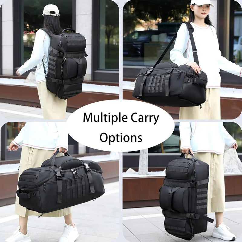 Ecotrek 80L Travel Duffel Backpack | Foldable Convertible Holdall with Hidden Straps CP7286 by ECOTREK