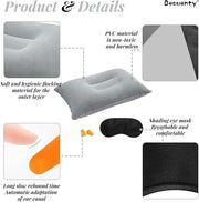 ECOTREK ECOTREK Inflatable Travel Pillow With Contoured Support And Velvet Finish ECOTREK Inflatable Travel Pillow With Velvet Finish