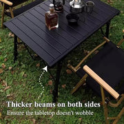 Aluminium Height Adjustable Egg Roll Camping Table – Portable Outdoor Table 89cm TYGM1521 by ECOTREK