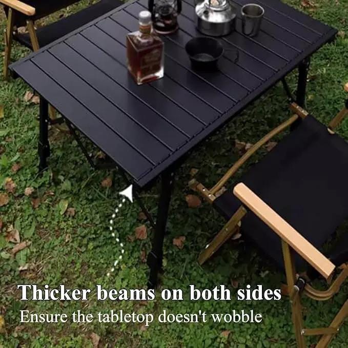 Aluminium Height Adjustable Egg Roll Camping Table – Portable Outdoor Table 89cm TYGM1521 by ECOTREK