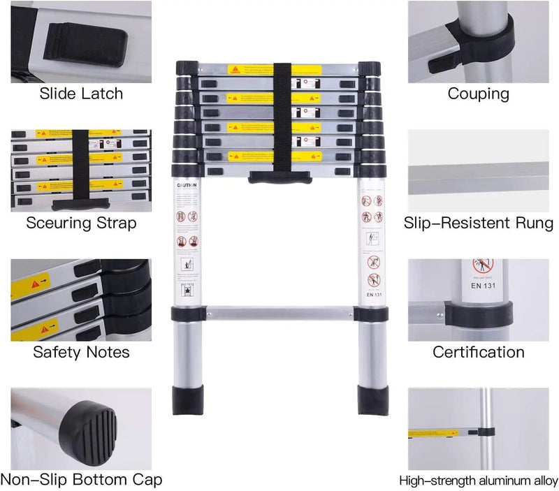 Kiwi Grab Kiwi Grab Ladder Telescopic Aluminium Extension Ladder 1m-2.6m Ladder Telescopic Aluminium Extension Ladder 1m-2.6m