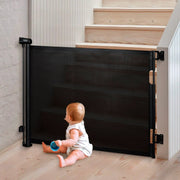 Baby retractable safety gate Black by Kiwi Grab