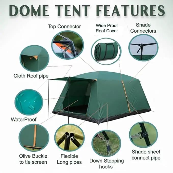 Family Tent –Double layers Waterproof-3 Size Two Colours Aavailable LCF91228 by ECOTREK