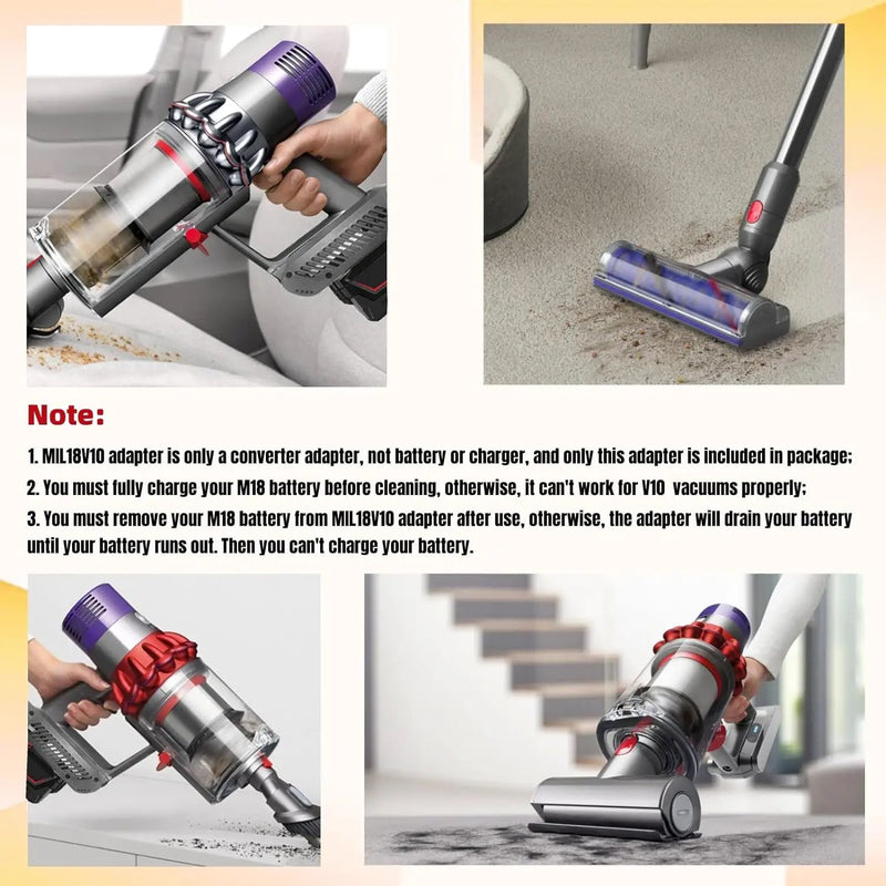 Milwaukee M18 18V Battery Adapter Converter To Dyson V10 Battery by salelink.co.nz