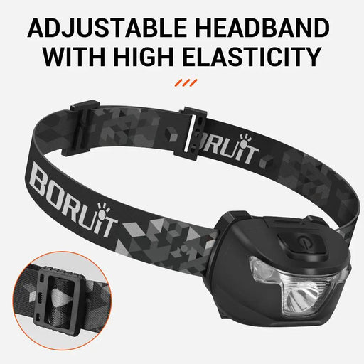 BORUiT BR01 White & Red LED Mini Headlamp 240LM 4-Mode Headlight Waterproof Camping Fishig Torch Powered By AAA Battery by China Dropship