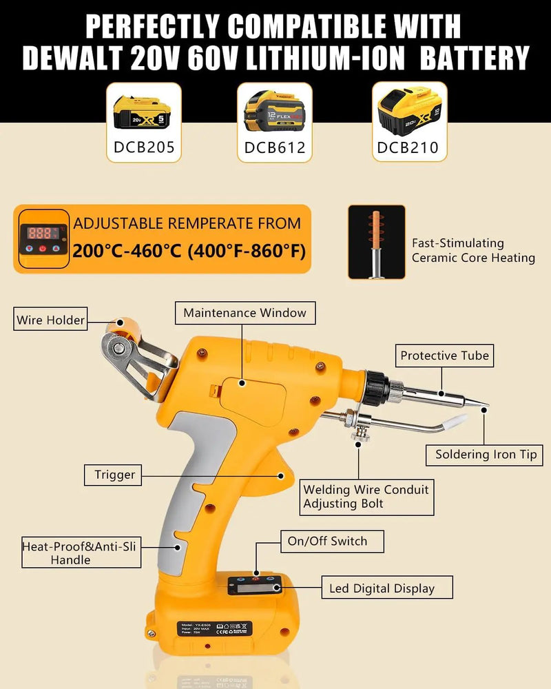 Soldering Welding Welder Iron for Dewalt 18V Battery by salelink.co.nz