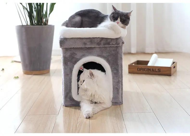 Collapsible Cat House with Bed H 42cm by dealonline.co.nz