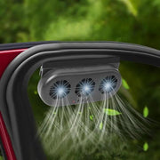 Solar-Powered Car Window Exhaust Fan with 3 Air Outlet Solar Ventilation by dealonline.co.nz