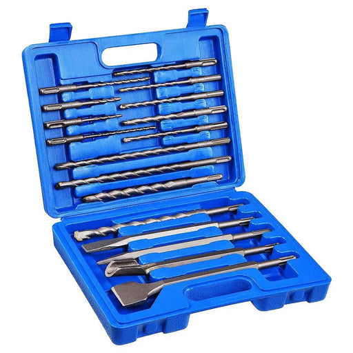 Rotary Hammer Drill Bits Set & Chisels Concrete Masonry Hole Tool 17pcs by salelink.co.nz