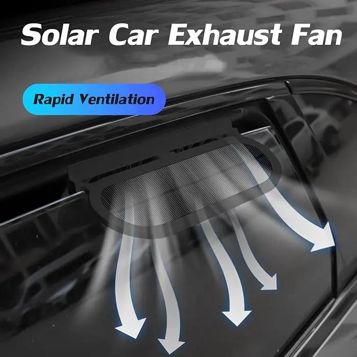 Solar-Powered Car Window Exhaust Fan with 3 Air Outlet Solar Ventilation by dealonline.co.nz