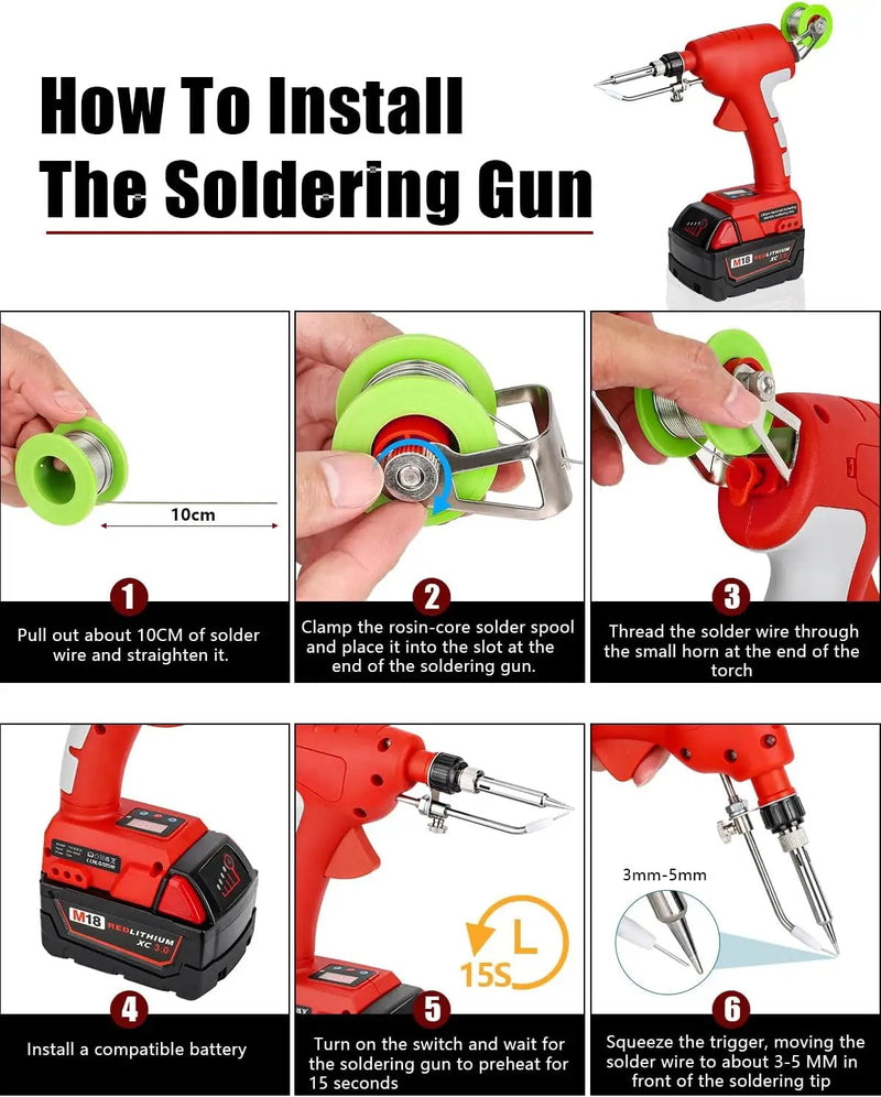 Soldering Welding Welder Iron for Milwaukee 18V Battery by salelink.co.nz