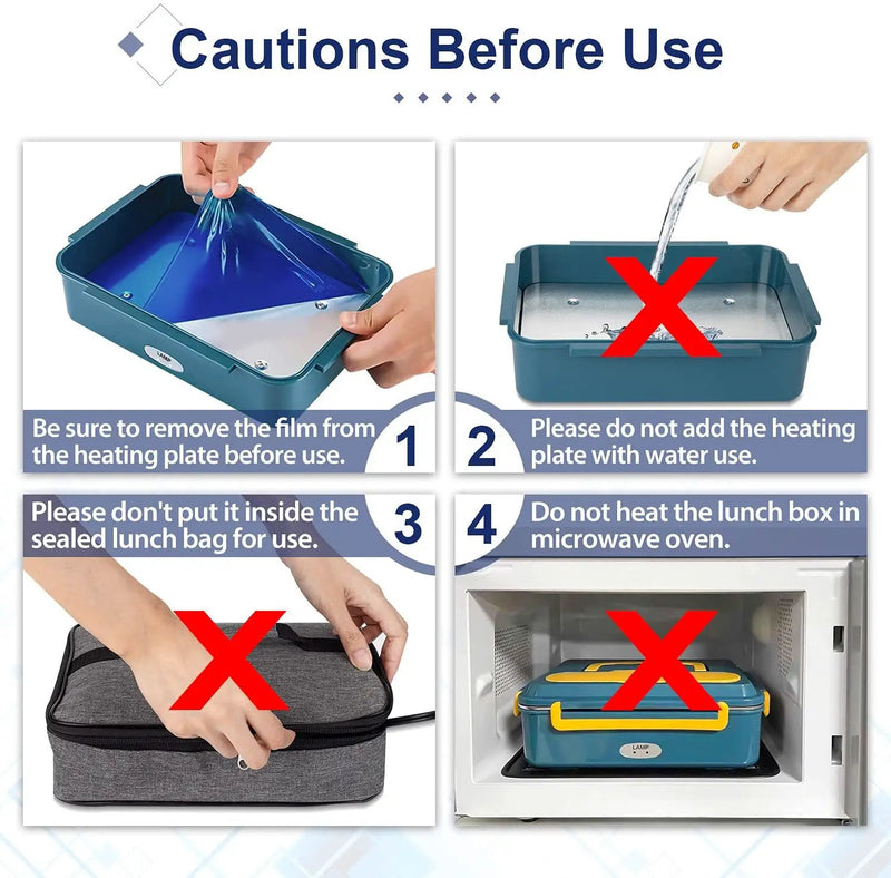 Portable Electric Heated Heating Lunch Box Bento Food Warmer 12V by salelink.co.nz