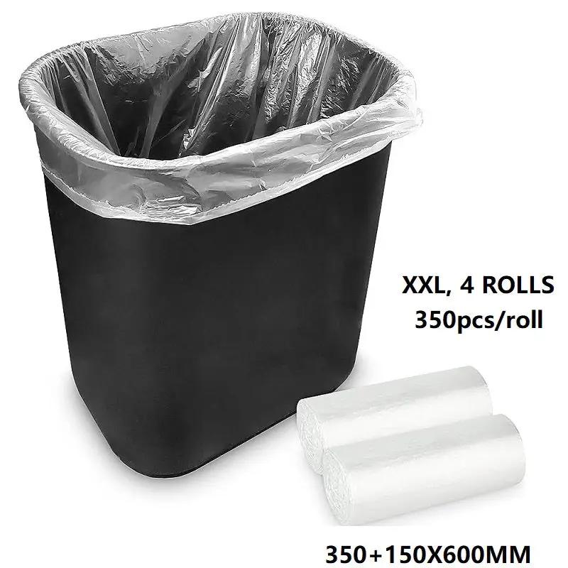 (4 Roll/1ctn) XXL (350+150X600MM) Clear Trash Bag Rubbish, 350pcs/roll by dealonline.co.nz