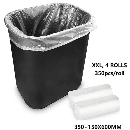 (4 Roll/1ctn) XXL (350+150X600MM) Clear Trash Bag Rubbish, 350pcs/roll by dealonline.co.nz