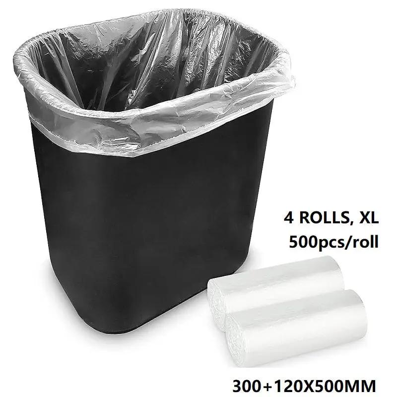 (4 ROLL/1ctn) XL (300+120X500MM) Clear Trash Bag Rubbish - 500pcs/roll by dealonline.co.nz