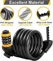 Ecotrek 5 Digit Lock Anti-Theft 120cm Cycle Cable Lock TG533815 by ECOTREK