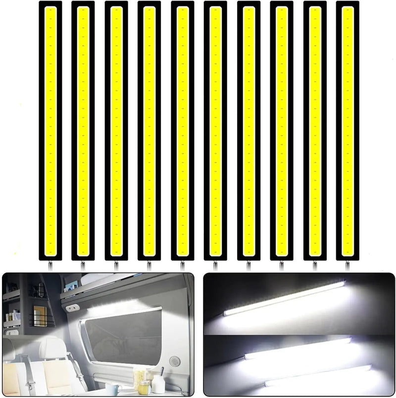 10X 12V White LED Strip Lights Bars Camping Caravan Boat Car COB by salelink.co.nz