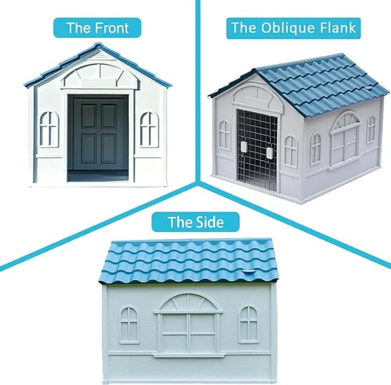 Weatherproof Pet Dog House Plastic Dog Kennel for Indoor Outdoor Animal Shelter by dealonline.co.nz