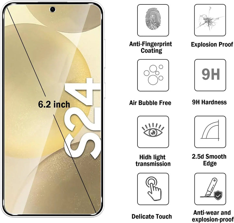 Samsung Galaxy S24 Tempered Glass Screen Protector by salelink.co.nz