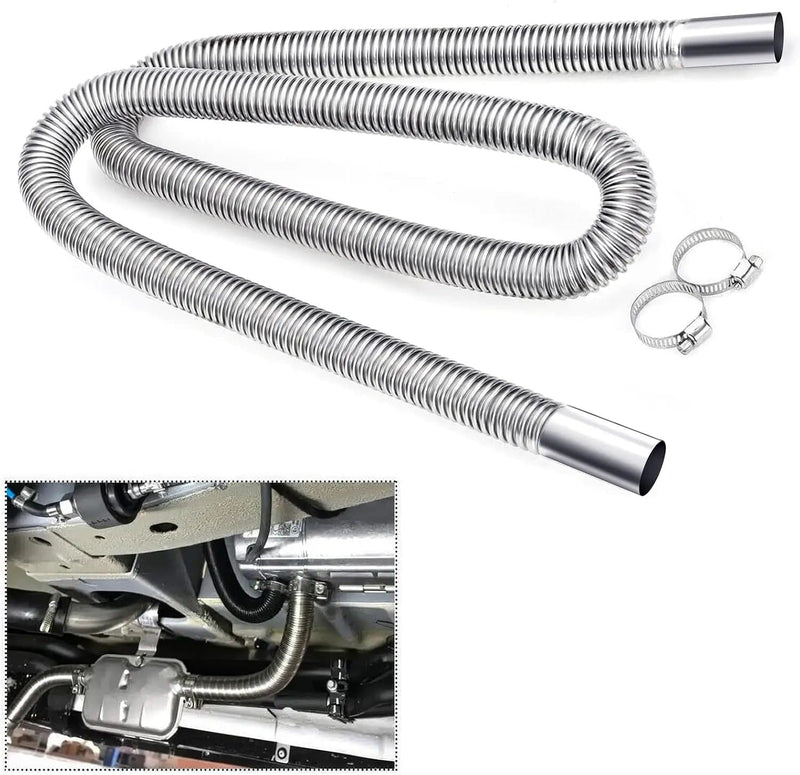 salelink.co.nz Unbranded 200cm Air Diesel Parking Heater Stainless Steel Exhaust Pipe Tube Gas 200cm Stainless Steel Exhaust Pipe For Diesel Parking Heater