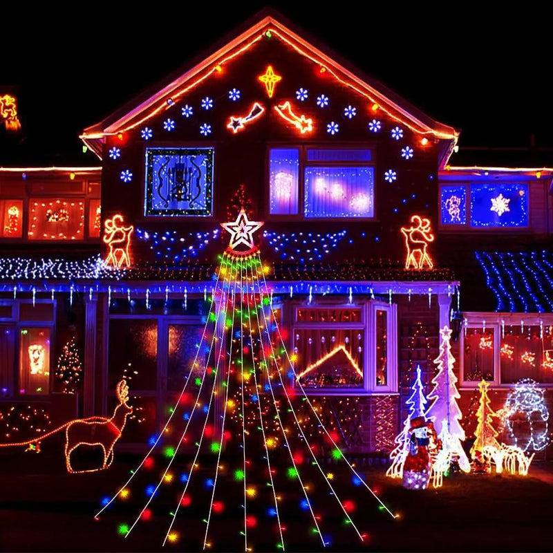 Solar Light Waterfall Light Christmas Lights by salelink.co.nz