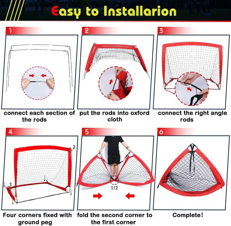 Red 2 Pack Portable Kid Soccer Goals by salelink.co.nz