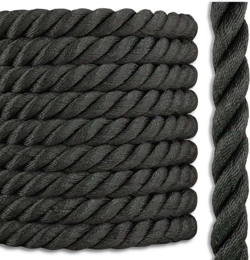 Powerdan 3 strand 220m Rope Green displayed in a close-up view, showcasing its strength and durability.
