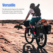 Ecotrek 30L Waterproof Bike Rear Rack Double Pannier Bag with Reflective Trim – Black JS76603 by ECOTREK
