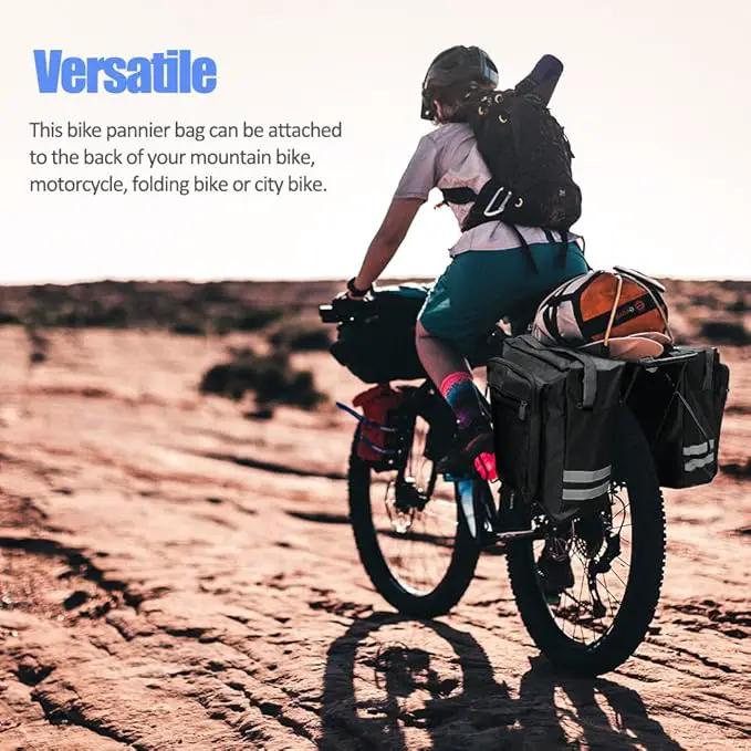 Ecotrek 30L Waterproof Bike Rear Rack Double Pannier Bag with Reflective Trim – Black JS76603 by ECOTREK