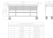 72 Inch 15 Drawers black Tool Chest workbench by Kiwi Grab
