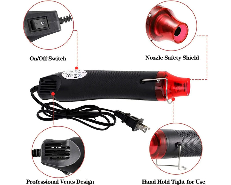 Mini Heat Gun for Crafts, Hot Air Gun Tool for Epoxy Resin, Shrink Wrap, Vinyl Wrapping, Shrink Tubing, Bubble Remover Tool by Resin Art NZ