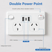 salelink.co.nz Unbranded USB Type C Wall Socket Power Point - White USB Type C Wall Socket Power Point - White | Action Outdoors NZ