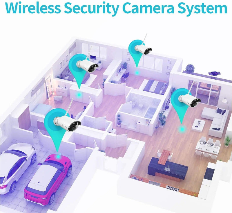 Include 1TB HDD 24hrs recording CCTV wireless security Camera NVR 4CH 1080P by Kiwi Grab