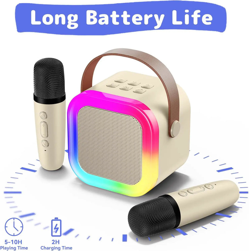 Karaoke Machine with 2 Microphones Bluetooth Speaker by salelink.co.nz